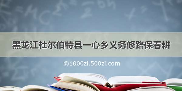 黑龙江杜尔伯特县一心乡义务修路保春耕