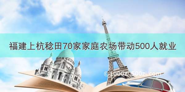 福建上杭稔田70家家庭农场带动500人就业