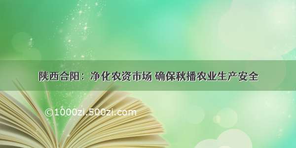 陕西合阳：净化农资市场 确保秋播农业生产安全