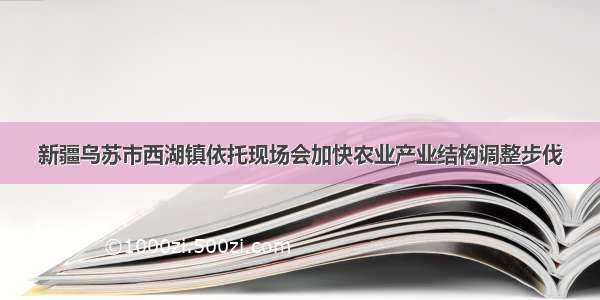 新疆乌苏市西湖镇依托现场会加快农业产业结构调整步伐