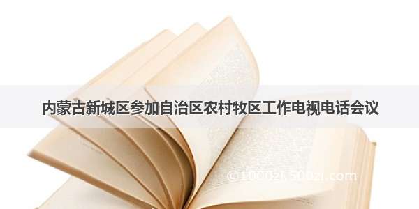 内蒙古新城区参加自治区农村牧区工作电视电话会议