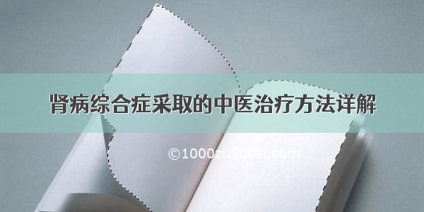 肾病综合症采取的中医治疗方法详解