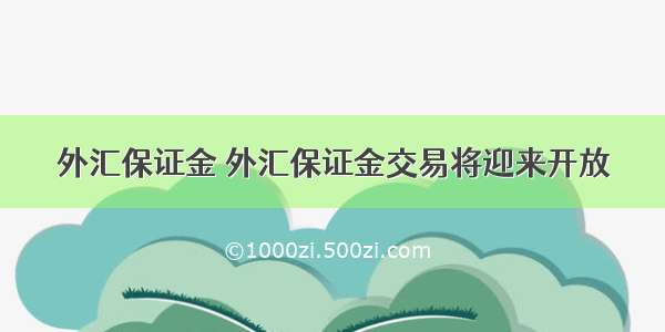 外汇保证金 外汇保证金交易将迎来开放