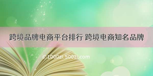 跨境品牌电商平台排行 跨境电商知名品牌