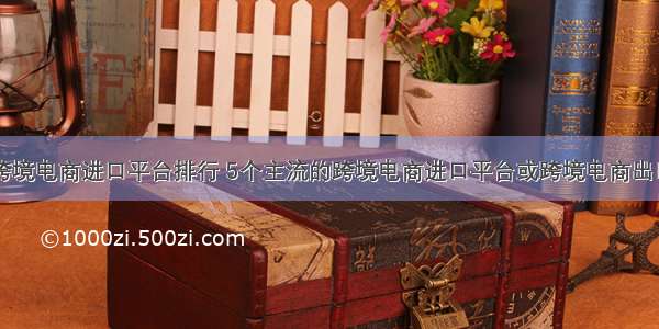 中国跨境电商进口平台排行 5个主流的跨境电商进口平台或跨境电商出口平台