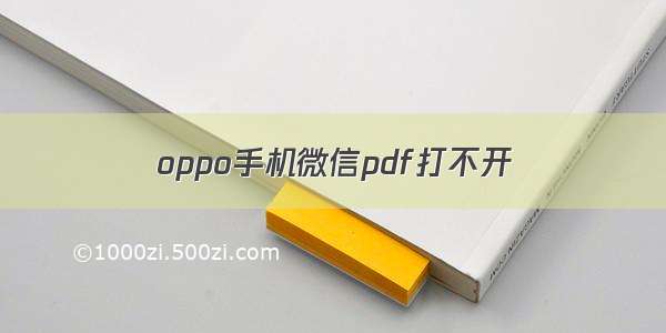 oppo手机微信pdf打不开