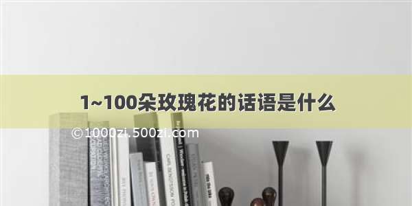 1~100朵玫瑰花的话语是什么