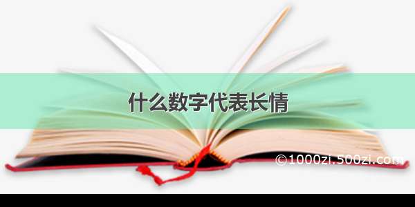 什么数字代表长情