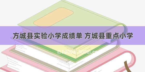 方城县实验小学成绩单 方城县重点小学