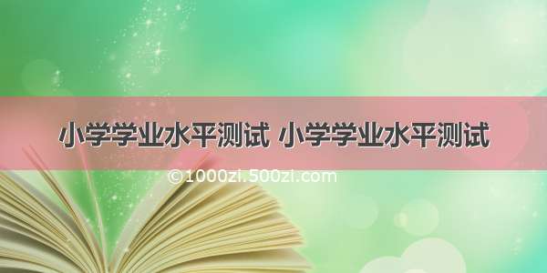 小学学业水平测试 小学学业水平测试