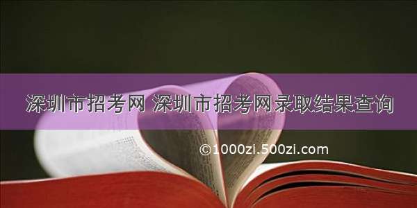 深圳市招考网 深圳市招考网录取结果查询