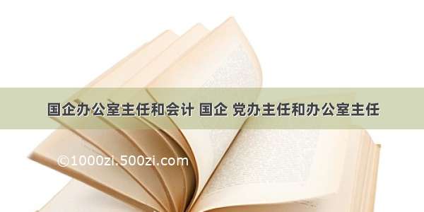 国企办公室主任和会计 国企 党办主任和办公室主任