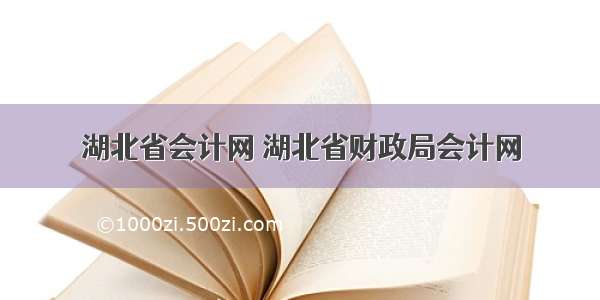 湖北省会计网 湖北省财政局会计网