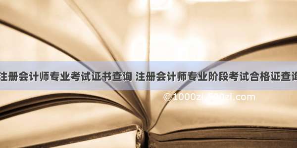 注册会计师专业考试证书查询 注册会计师专业阶段考试合格证查询