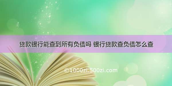 贷款银行能查到所有负债吗 银行贷款查负债怎么查