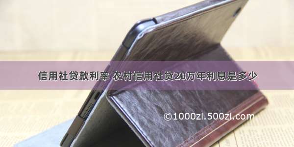 信用社贷款利率 农村信用社贷20万年利息是多少