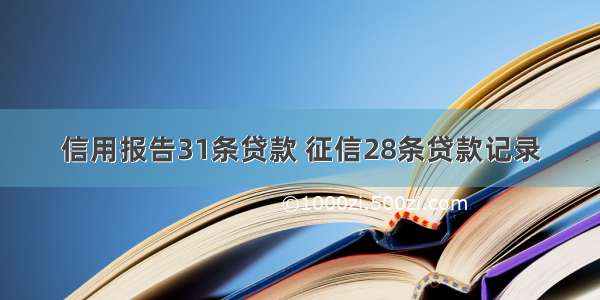 信用报告31条贷款 征信28条贷款记录