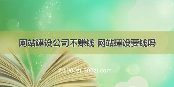 网站建设公司不赚钱 网站建设要钱吗