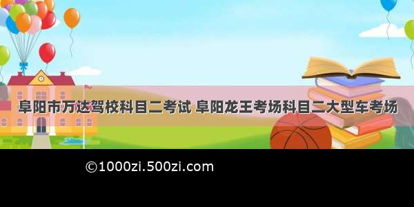 阜阳市万达驾校科目二考试 阜阳龙王考场科目二大型车考场