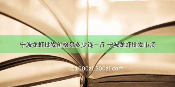 宁波龙虾批发价格是多少钱一斤 宁波龙虾批发市场