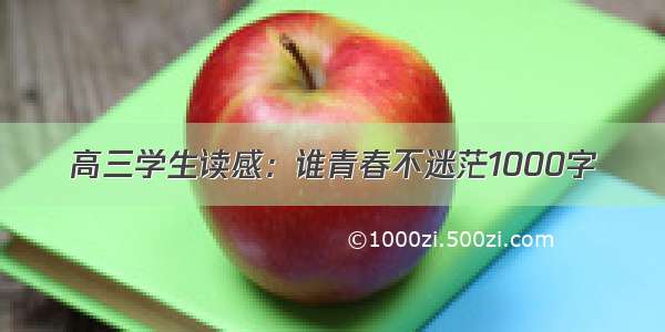 高三学生读感：谁青春不迷茫1000字