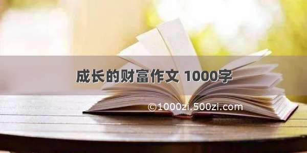 成长的财富作文 1000字