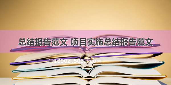 总结报告范文 项目实施总结报告范文