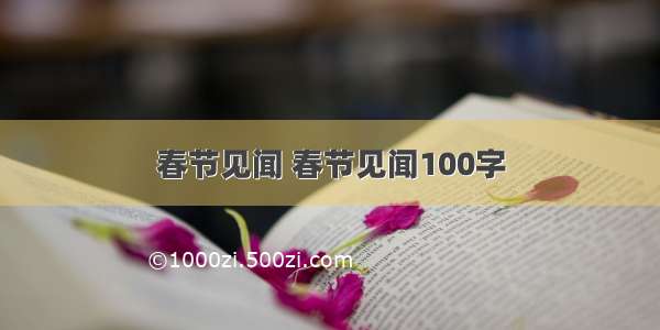 春节见闻 春节见闻100字