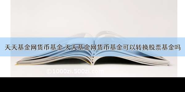 天天基金网货币基金 天天基金网货币基金可以转换股票基金吗