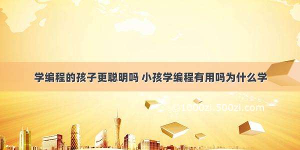 学编程的孩子更聪明吗 小孩学编程有用吗为什么学