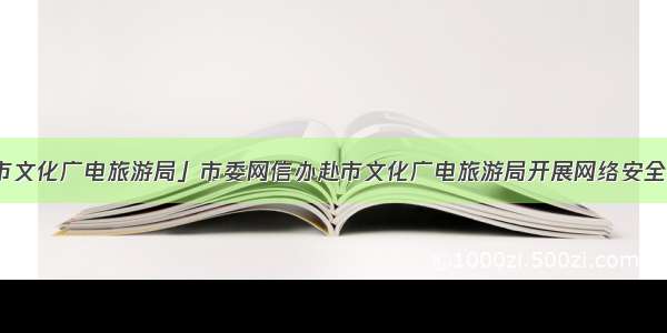 「市文化广电旅游局」市委网信办赴市文化广电旅游局开展网络安全检查