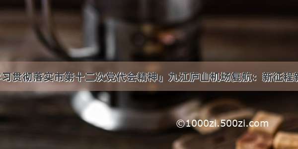 「学习贯彻落实市第十二次党代会精神」九江庐山机场复航：新征程新起飞