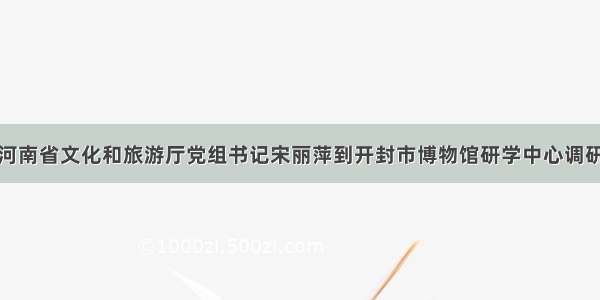 河南省文化和旅游厅党组书记宋丽萍到开封市博物馆研学中心调研