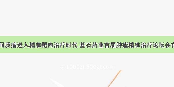 胃肠道间质瘤进入精准靶向治疗时代 基石药业首届肿瘤精准治疗论坛会在沪举办