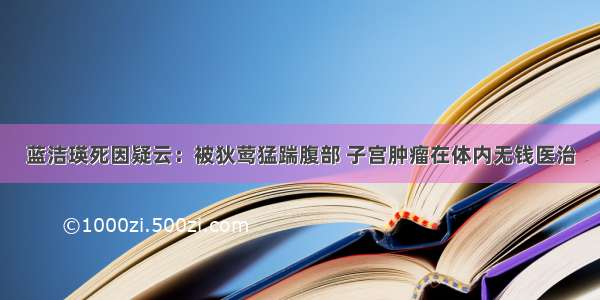 蓝洁瑛死因疑云：被狄莺猛踹腹部 子宫肿瘤在体内无钱医治