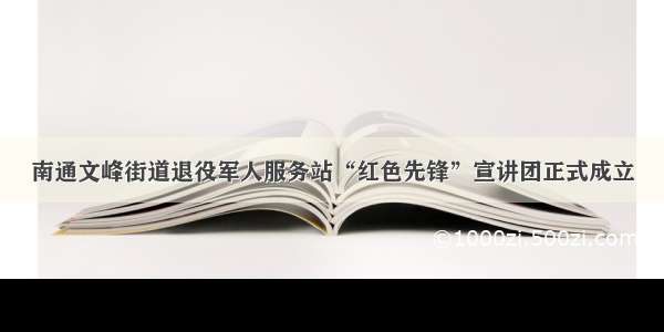 南通文峰街道退役军人服务站“红色先锋”宣讲团正式成立