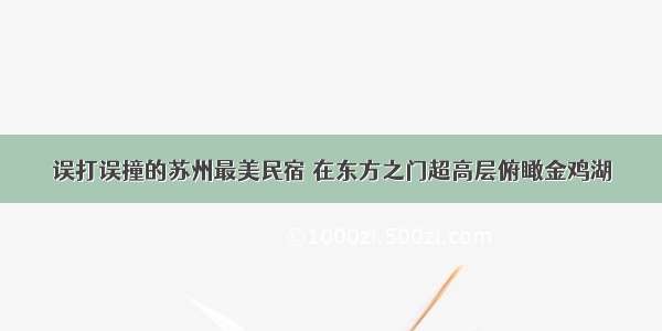 误打误撞的苏州最美民宿 在东方之门超高层俯瞰金鸡湖