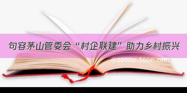 句容茅山管委会“村企联建”助力乡村振兴