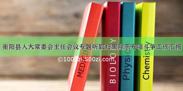 衡阳县人大常委会主任会议专题听取扫黑除恶专项斗争工作汇报