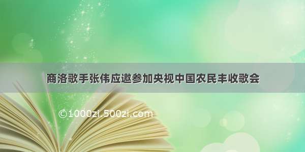 商洛歌手张伟应邀参加央视中国农民丰收歌会