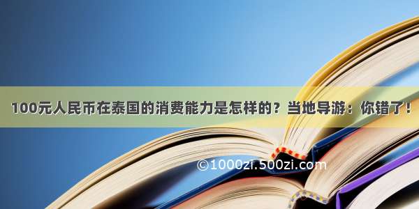 100元人民币在泰国的消费能力是怎样的？当地导游：你错了！