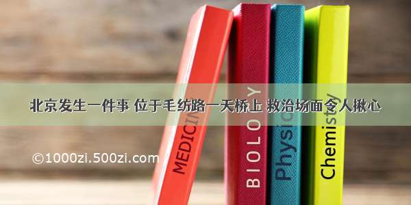 北京发生一件事 位于毛纺路一天桥上 救治场面令人揪心