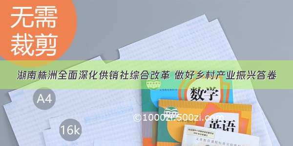 湖南株洲全面深化供销社综合改革 做好乡村产业振兴答卷