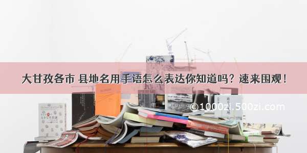 大甘孜各市 县地名用手语怎么表达你知道吗？速来围观！