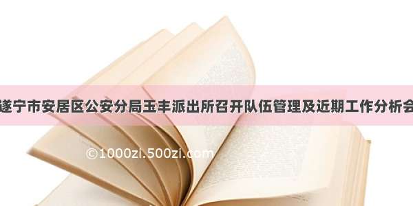 遂宁市安居区公安分局玉丰派出所召开队伍管理及近期工作分析会