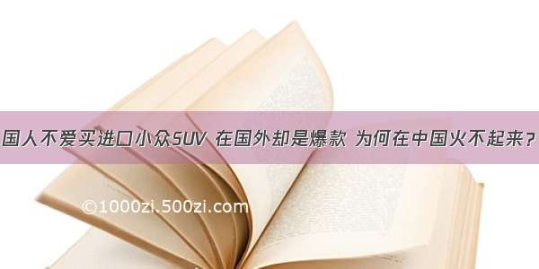 国人不爱买进口小众SUV 在国外却是爆款 为何在中国火不起来？