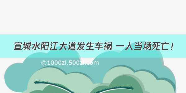 宣城水阳江大道发生车祸 一人当场死亡！