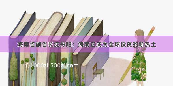 海南省副省长沈丹阳：海南正成为全球投资的新热土