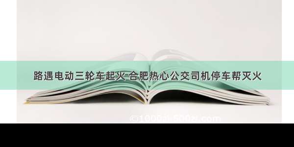 路遇电动三轮车起火 合肥热心公交司机停车帮灭火