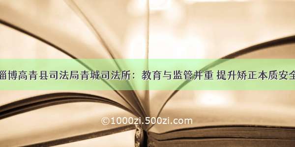 淄博高青县司法局青城司法所：教育与监管并重 提升矫正本质安全